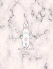 Happy easter by magic lover: bunny on marble cover and Dot Graph Line Sketch pages, Extra large (8.5 x 11) inches, 110 pages, White paper, Sketch, Cover Image