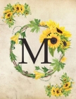 M: Monogram Initial M Notebook for Women and Girls- 8.5