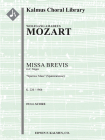 Missa Brevis in C, K. 220/196b Sparrow Mass (Spatzenmesse): Conductor Score By Wolfgang Amadeus Mozart (Composer) Cover Image
