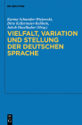Vielfalt, Variation und Stellung der deutschen Sprache Cover Image
