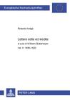 Lettere Edite Ed Inedite: Vol. II: 1895-1920 (Europaeische Hochschulschriften / European University Studie #604) By Wilhelm Büttemeyer Cover Image
