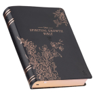The Spiritual Growth Bible, Study Bible, NLT - New Living Translation Holy Bible, Faux Leather, Black Rose Gold Debossed Floral Cover Image