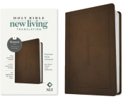 NLT Premium Value Compact Bible, Filament-Enabled Edition (Leatherlike, Dark Brown Framed Cross) Cover Image