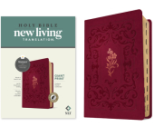NLT Giant Print Bible, Filament-Enabled Edition (Leatherlike, Cranberry Flourish, Indexed, Red Letter) Cover Image