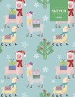 Sketch 110 Pages: Christmas Llama with Tree Sketchbook for Kids, Teen and College Students - Succulent Llama Pattern Cover Image