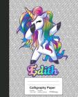 Calligraphy Paper: EDITH Unicorn Rainbow Notebook By Weezag Cover Image