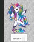 Graph Paper 5x5: CELIA Unicorn Rainbow Notebook Cover Image