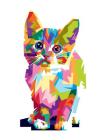Notebook: Multicolored Cat, Composition Notebook For Girls, Large Size - Letter, Wide Ruled Cover Image