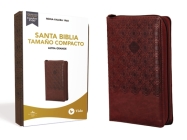 Rvr60 Santa Biblia, Letra Grande, Tamaño Compacto, Leathersoft, Café, Edición Letra Roja, Con Cierre Cover Image
