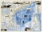 National Geographic: Shipwrecks of the Northeast Wall Map - Laminated (36 X 28 Inches) By National Geographic Maps Cover Image
