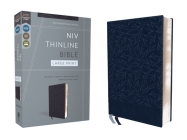 Niv, Thinline Bible, Large Print, Leathersoft, Navy, Red Letter, Comfort Print By Zondervan Cover Image