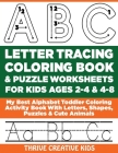 ABC Letter Tracing Coloring Book & Puzzle Worksheets For Kids Ages 2-4 & 4-8: My Best Alphabet Toddler Coloring Activity Book With Letters, Shapes, Pu Cover Image