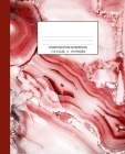 Composition Notebook: Marbled Wide Ruled One Subject Red By Meredith Publishing Cover Image