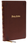 KJV Holy Bible Large Print Center-Column Reference Bible, Brown Bonded Leather with Thumb Indexing, 53,000 Cross References, Red Letter, Comfort Print By Thomas Nelson Cover Image