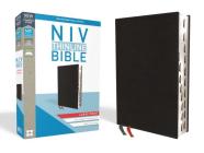 NIV, Thinline Bible, Large Print, Bonded Leather, Black, Indexed, Red Letter Edition By Zondervan Cover Image