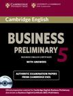 Cambridge English Business 5 Preliminary Self-Study Pack (Student's Book with Answers and Audio CD) (Bec Practice Tests) By Cambridge Esol Cover Image