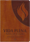 RVR 1960 Vida Plena Biblia de Estudio imitación marrón con índice / Fire Bible B rown Imitation Leather with Index By LIFE PUBLISHERS Cover Image