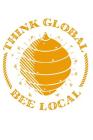 Think global bee local: Notebook for Beekeeper bee-keeping apiary apiarist bee lover 6x9 in dotted Cover Image