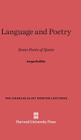 Language and Poetry (Charles Eliot Norton Lectures #1957) By Jorge Guillen Cover Image