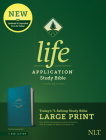 NLT Life Application Study Bible, Third Edition, Large Print (Leatherlike, Teal Blue) Cover Image