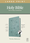 NLT Large Print Thinline Reference Bible, Filament Enabled Edition (Red Letter, Leatherlike, Floral/Teal, Indexed) By Tyndale (Created by) Cover Image