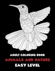 Adult Coloring Book Animals and Nature - Easy Level Cover Image
