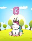 G: Monogram Initial G with Little Unicorn Notebook for Kids, Children, Girl, Boy 8.5x11 Cover Image