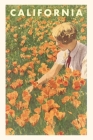 Vintage Journal Woman sitting in Field of California Poppies Cover Image