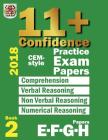 11+ Confidence: CEM-style Practice Exam Papers Book 2: Comprehension, Verbal Reasoning, Non-verbal Reasoning, Numerical Reasoning, and Cover Image