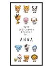 Anna's Sketchbook: Personalized Animals Sketchbook with Name: 120 Pages Cover Image