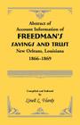 Abstract of Account Information of Freedman's Savings and Trust, New Orleans, Louisiana 1866-1869 By Linell L. Hardy Cover Image
