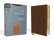 Niv, Thinline Bible, Compact, Leathersoft, Brown, Red Letter, Comfort Print By Zondervan Cover Image