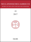 Neulateinisches Jahrbuch: Band 19 / 2017. Journal of Neo-Latin Language and Literature Cover Image
