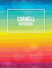 Cornell Notebook: Gay Pride Flag Colorful, Note Taking Notebook, Cornell Note Taking System Book, US Letter 120 Pages Large Size 8.5