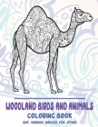 Woodland Birds and Animals - Coloring Book - Bat, Quokka, Badger, Fox, other Cover Image