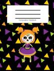 Composition Notebook: Cute Sugar Skull Day of the Dead Doll/Dia de los Muertos /Fall/Halloween Themed Notebook For Girls - Wide Ruled Notebo By Zander Creations Cover Image