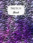 Sketch Book: Animal Print Sketchbook Scetchpad for Drawing or Doodling Notebook Pad for Creative Artists #4 Purple Black By Carol Jean Cover Image