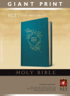 Holy Bible, Giant Print NLT (Red Letter, Leatherlike, Teal Blue) Cover Image