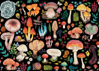 Mushrooms 1000-Piece Jigsaw Puzzle By Peter Pauper Press Inc (Created by) Cover Image