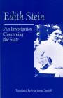 An Investigation Concerning the State (Collected Works of Edith Stein #10) By Marianne Sawicki (Translator) Cover Image