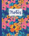 Notes: Pink and Orange Floral Pretty Flower Pattern Notebook for Girls - 7.5