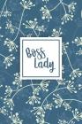 Boss Lady: White Flowers Pattern Quad Ruled Graph Paper Notebook Composition Book for Math and Science for Girls Teens - Pocket ( Cover Image