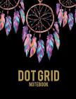 Dot Grid Notebook: Black Book Dreamcatcher, 8.5