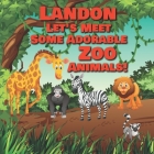 Landon Let's Meet Some Adorable Zoo Animals!: Personalized Baby Books with Your Child's Name in the Story - Children's Books Ages 1-3 Cover Image