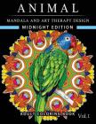 Animal Mandala and Art Therapy Design Midnight Edition: An Adult Coloring Book with Mandala Designs, Mythical Creatures, and Fantasy Animals for Inspi By Adult Coloring Book, Horses Coloring Book Team Cover Image