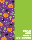 Draw and Write Notebook: Large Primary Composition Book for Handwriting Practice, Drawing, and Writing Stories with Pumpkins and Bats Pattern C Cover Image