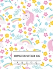 Composition Notebook Kids: Dotted Midline and Picture Space 100 Story Pages Cute Unicorn Cover Cover Image