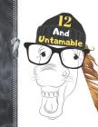 12 And Untamable: Funny Laughing Stallion Horse Lovers College Ruled Composition Writing Notebook For Boys By Writing Addict Cover Image