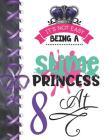 It's Not Easy Being A Slime Princess At 8: Oozy Large A4 College Ruled Composition Writing Notebook For Girls By Writing Addict Cover Image