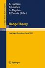 Hodge Theory: Proceedings, U.S.-Spain Workshop Held in Sant Cugat (Barcelona), Spain, June 24-30, 1985 (Lecture Notes in Mathematics #1246) Cover Image